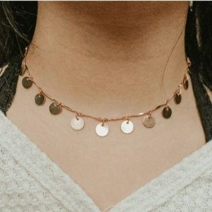 Dainty Sequin Embellished Chain Choker necklace